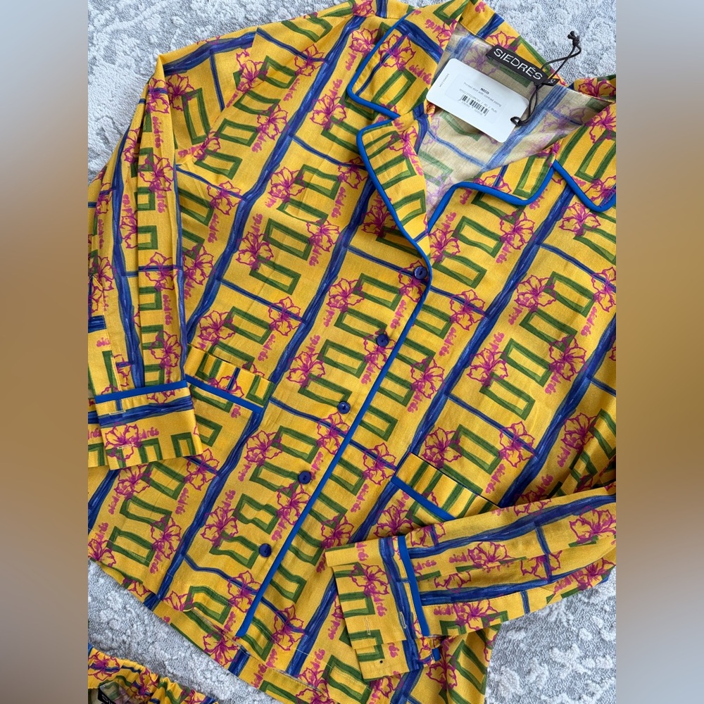 SIEDRES 2 Piece Matching Zyon Short Set Multicolor Button-Up Nico Shirt - Picture 8 of 12